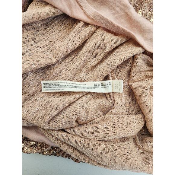 Free People Intimately Bodysuit Pink Small Sequin Super Shine Fairy Dainty Boho - Picture 7 of 10